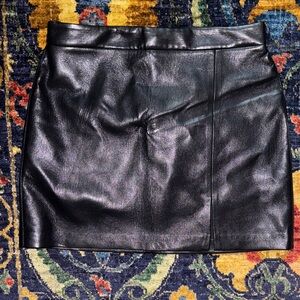 Aritzia Black Leather Mini Skirt